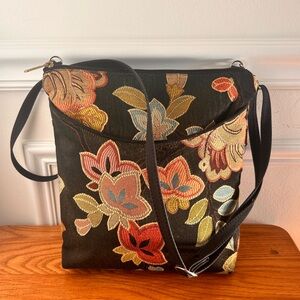 Danny K Beverly Hills Floral Tapestry Crossbody Purse